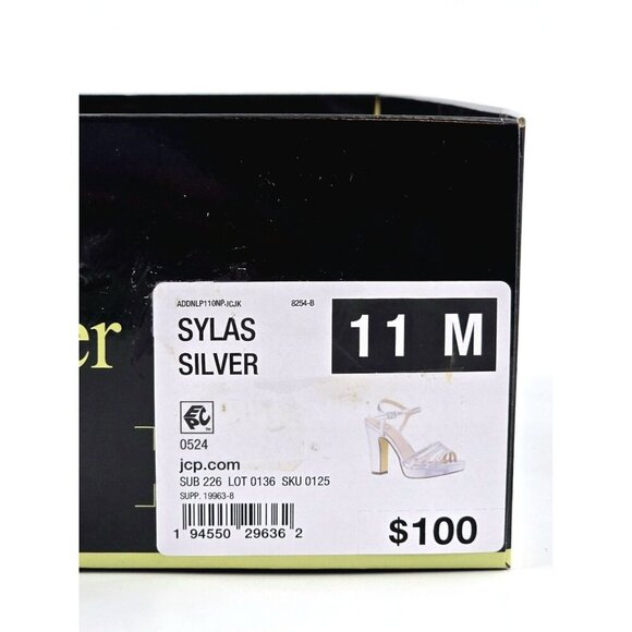 I. Miller Womens Sylas Strappy Heeled Sandals Silver & Rhinestones Size 11 - Picture 9 of 9